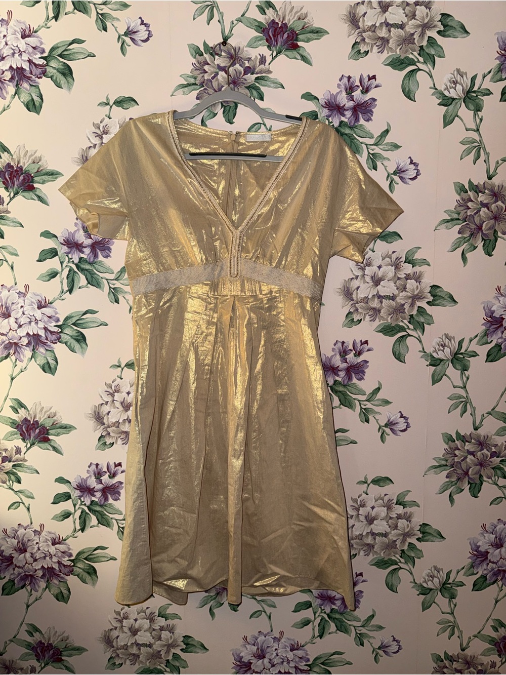 Badgley Mischka Gold Metallic dress